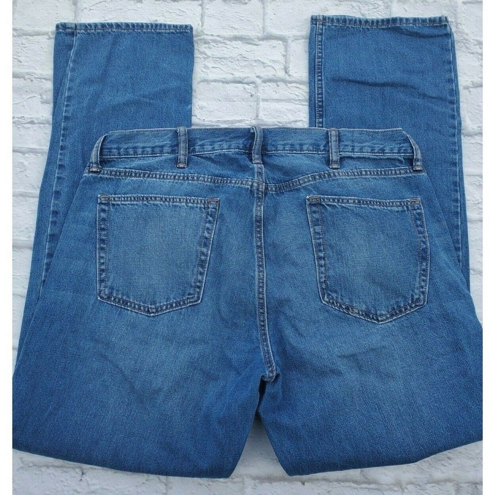 Old Navy Jeans Mens 38x34 Medium Wash High Rise Cotton Famous Slim Leg Denim